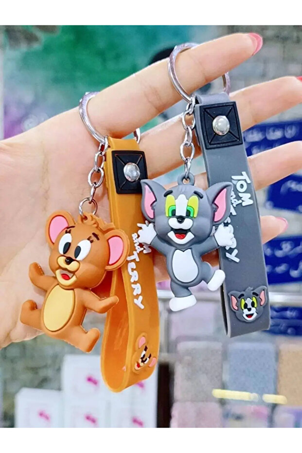 Tom and Jerry 3D Keychain - Fun and Cute Collectible Bag Set of 2