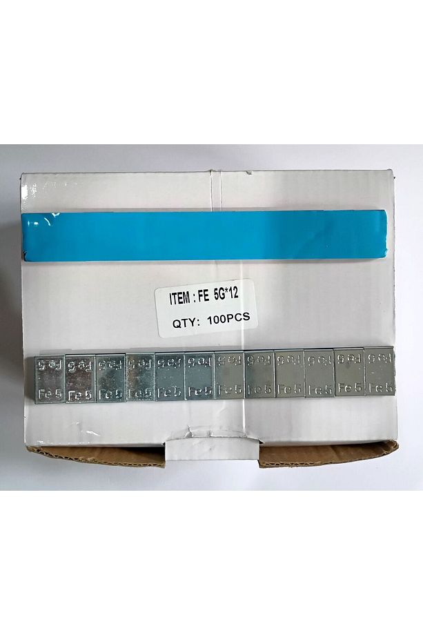 Yapıştırma Balans Kurşunu, Galvaniz Sac Üzeri Mavi Bantlı, Paketinde 100 Adet, Net 6kg - 1