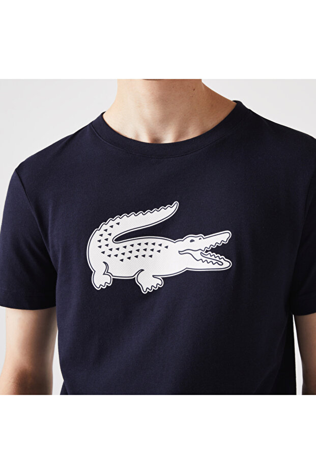 Erkek Regular Fit Bisiklet Yaka Baskılı Lacivert T-Shirt - 4