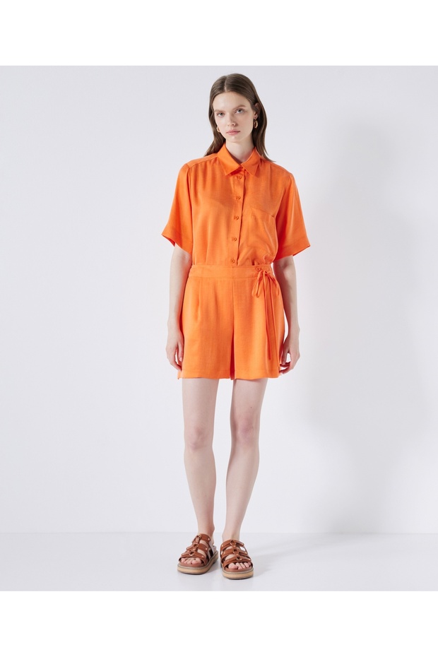 Belden bağlamalı şort - 2