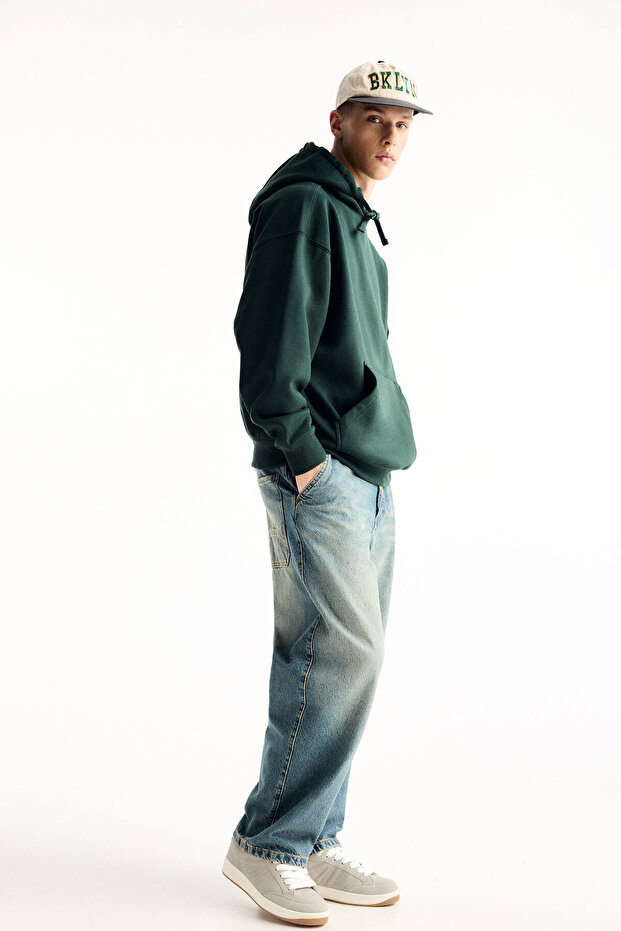 Kapüşonlu basic sweatshirt - 2