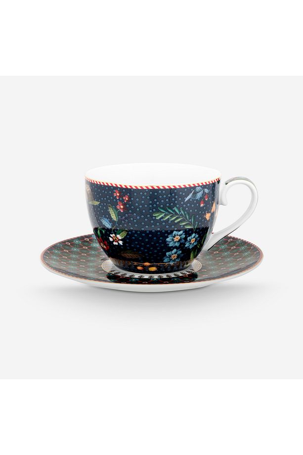 Berry Blues Mavi Porselen Çay Fincan Seti 280 ml - 3