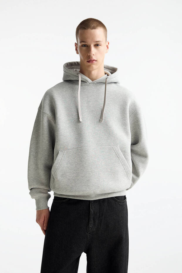 Kapüşonlu basic sweatshirt - 2