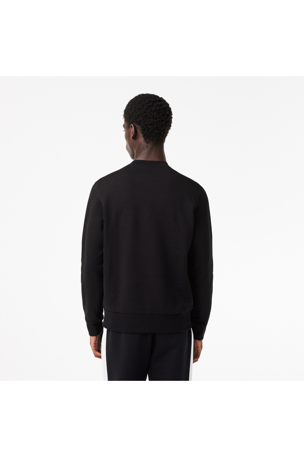 Erkek Classic Fit Bisiklet Yaka Organik Pamuk Siyah Sweatshirt - 3