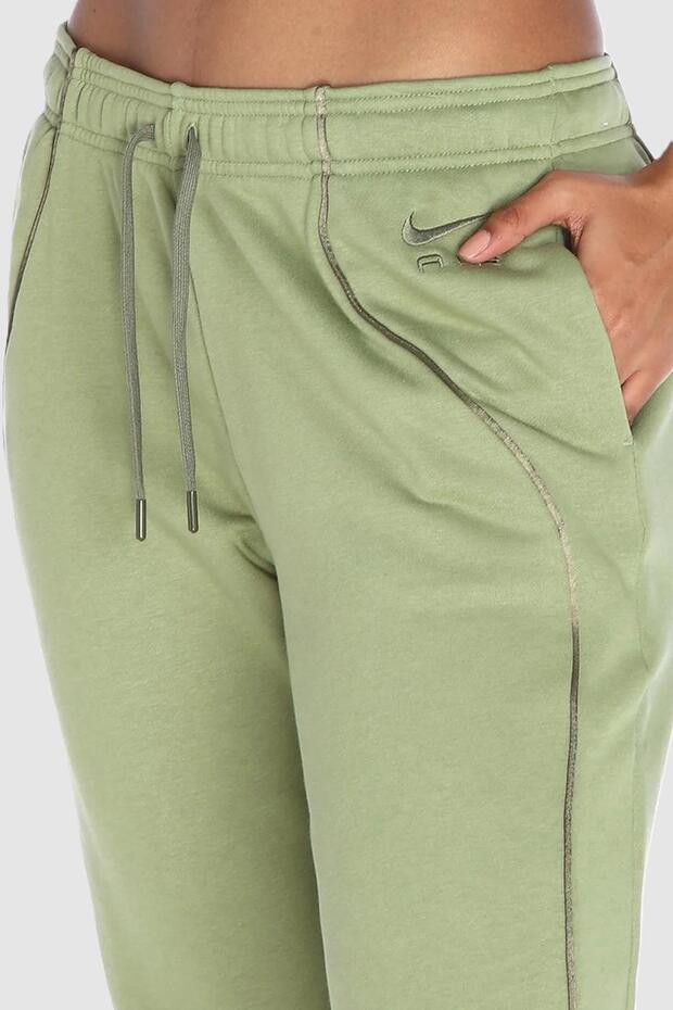 Air Plus Mid Rise Piping Detail Joggers Alligator Green Fleece Damskie spodnie dresowe Zielone - 7