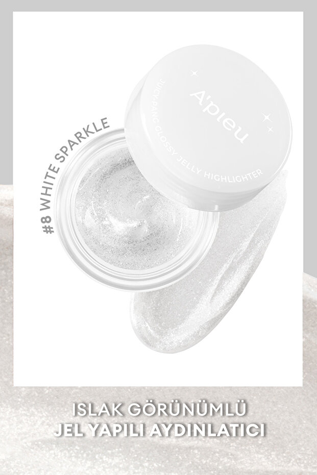 Wet & Natural Looking Gel Illuminator a'Pieu Juicy Pang Glossy Jelly Highlighter ( # 8 White)