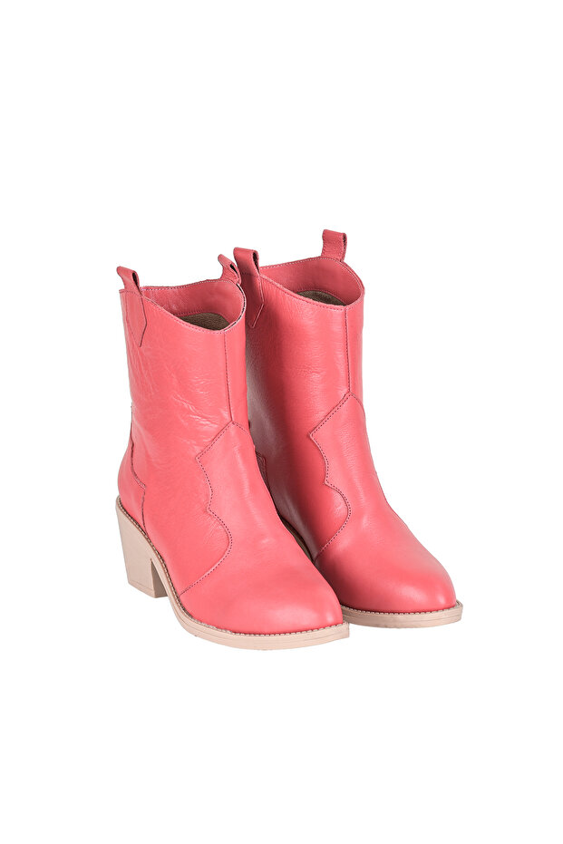 Hakiki Deri Nar Çiçeği Kadın Bot - 3