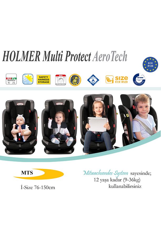 Kids Multi Protect Aero Tech I-size 9-36kg Oto Koltuğu Isofix/sps/sıp/latch - 8