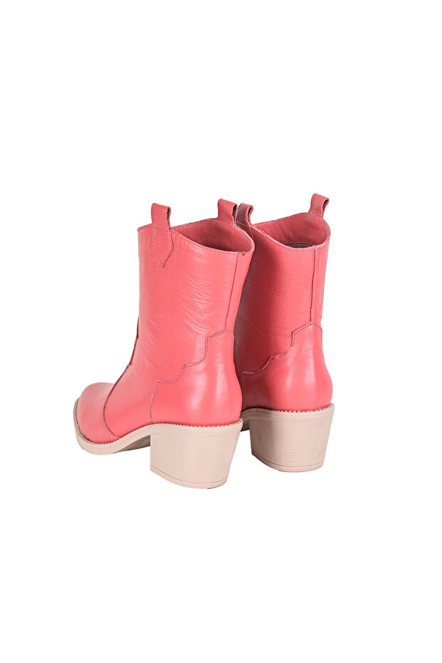 Hakiki Deri Nar Çiçeği Kadın Bot - 6