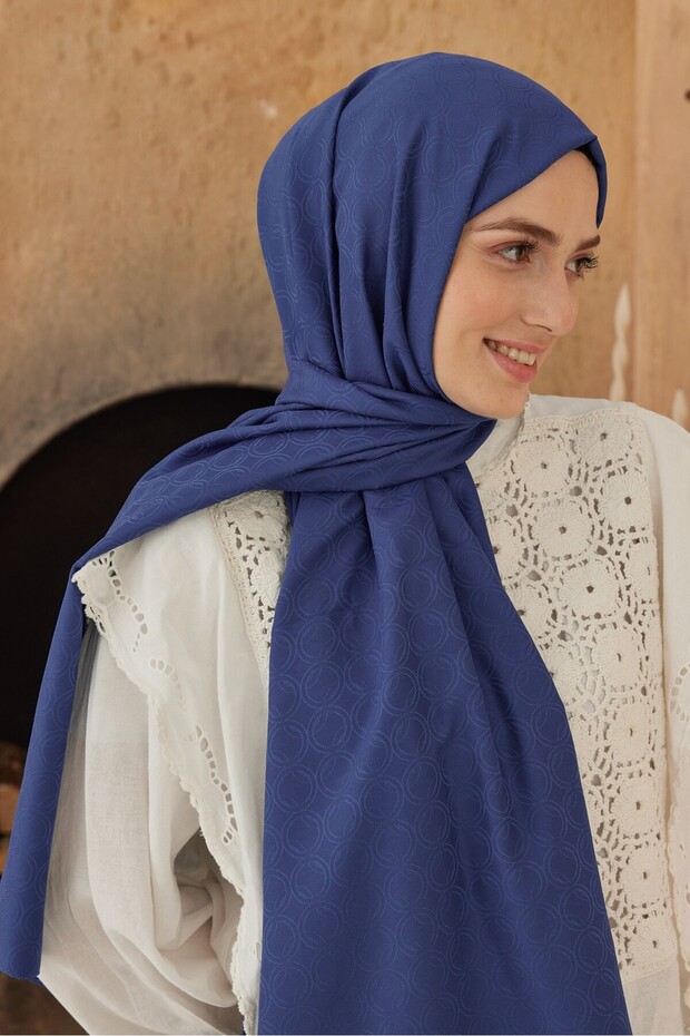 Silky Jacquard Series Circle Pattern Shawl - 3