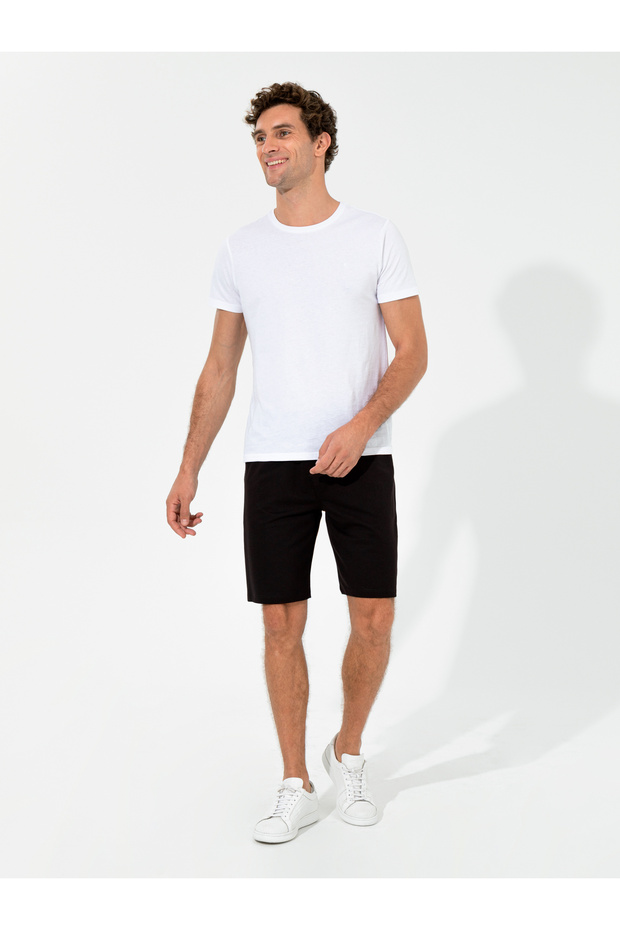 Siyah Comfort Fit Örme Şort 50247942-VR046 - 3