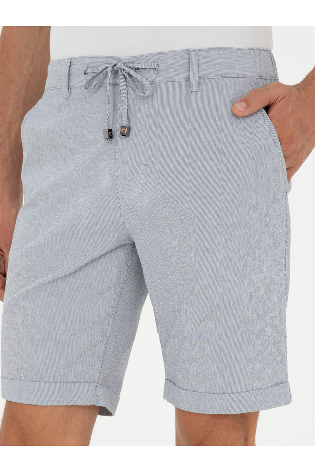 Açık Mavi Regular Fit Beli Bağcıklı Şort 50289150-VR003 - 6
