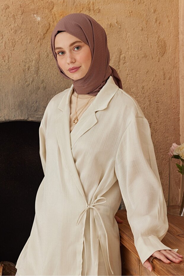 شال بنمط متعرج من سلسلة جاكار ناعمة - 1