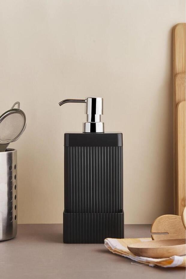 موزع صابون المطبخ مع حامل إسفنجة أسود من Lisbone - 1