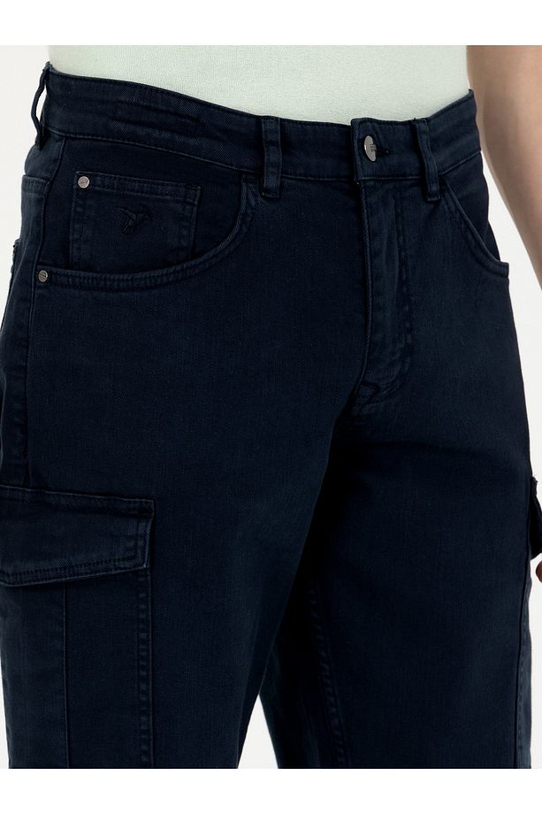 Lacivert Slim Fit Jean Bermuda Şort 50269605-VR033 - 5