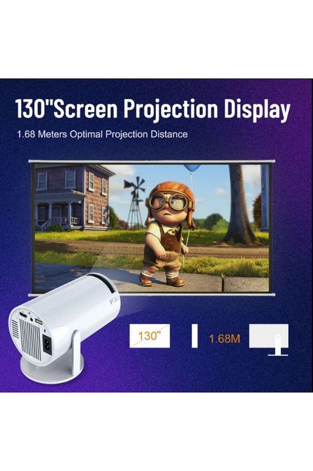 Mini Projektör Cep Telefonu Taşınabilir Projektör Android 11 1 4K UHD FHD 720P LED 1200 - 2