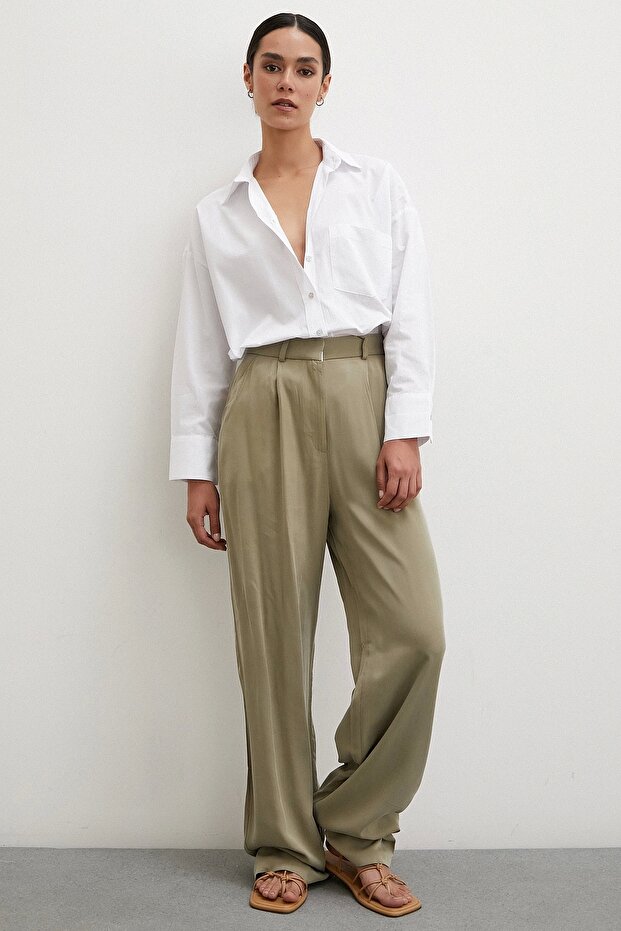 Tek Cepli Oversize Gömlek Beyaz - 4