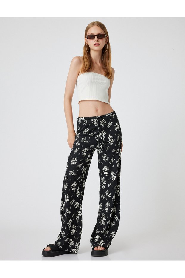 Wide Leg Pants Tie Waist Wrap High Waist