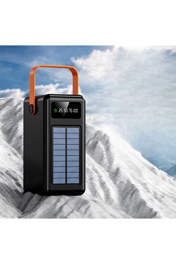 80.000 Mah Solar Kamp Işıklı Çoklu Kablolu 4x Usb 1x Type-c 1x Micro 1x Lightning Çıkışlı Powerbank - 1