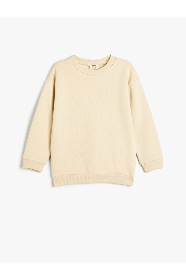 Basic Sweatshirt Long Sleeve Crew Neck Ribbed - 1