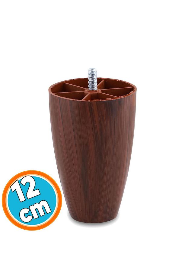 Mobilya Yükseltici Kanepe Ünite Koltuk Ayağı Baza Ayakları Ceviz Desen Plastik Ayak 12 cm 4 Adet - 6