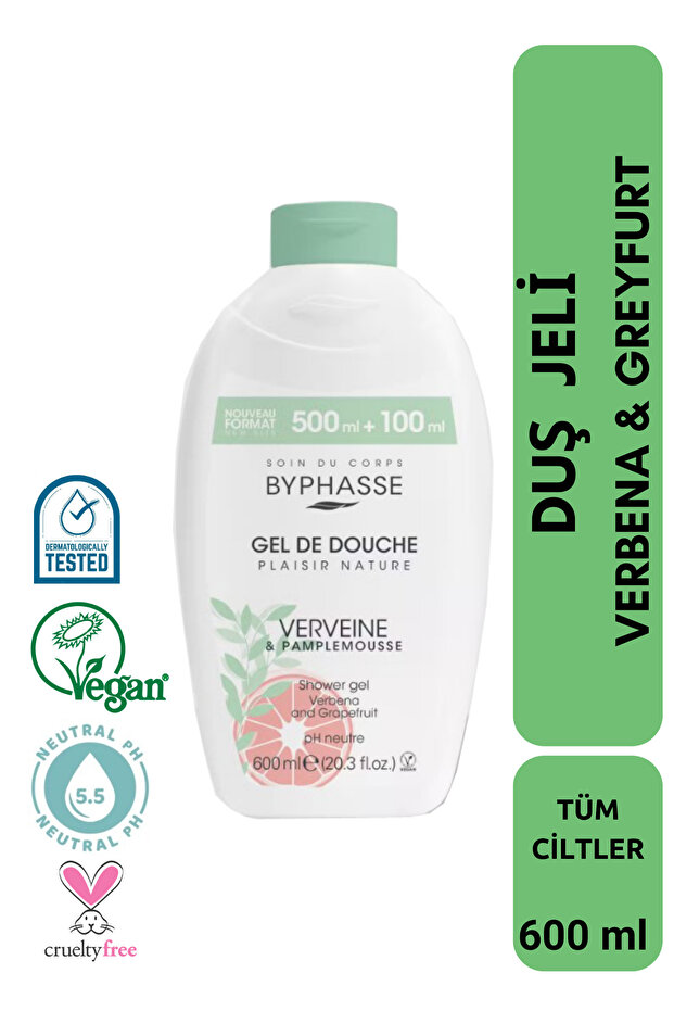 Plaisir Natura Verbena & Grapefruit Shower Gel 600ml