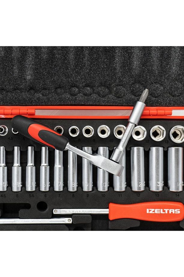 İzeltaş 1/4 Altı Köşe Lokma Anahtar Ve Bits Set 48 Parça - 1