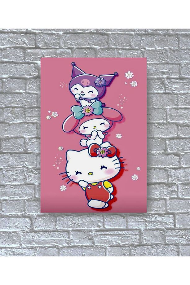 Kuromi Melodi Hello Kitty Poster duvar süsü dekor Kapı Süsü Konsept Dekor Ahşap Tablo - 1