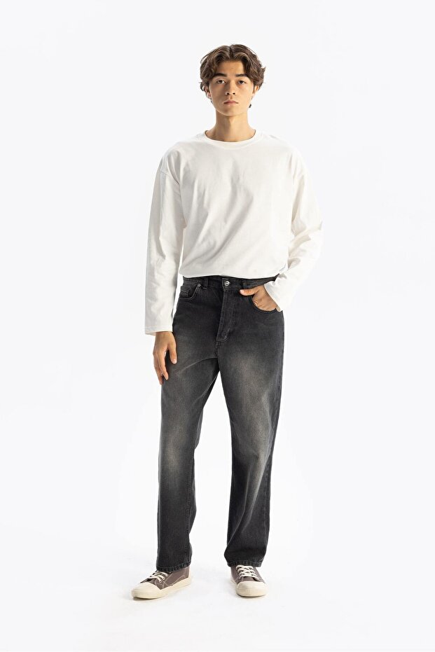 REGULAR FİT JEAN - SİYAH - 1