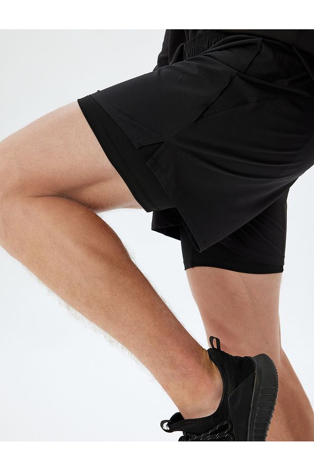 Spor Şort Taytlı Beli Lastikli Cep Detaylı - 6