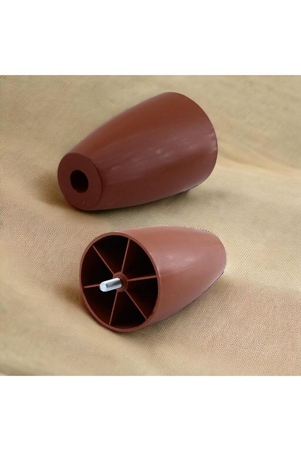 Mobilya Yükseltici Kanepe Ünite Koltuk Ayağı Baza Ayakları Kahverengi Oval Plastik Ayak 12 cm 4 Adet - 4