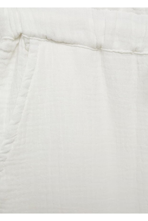 Beli elastik pamuklu pantolon - 5