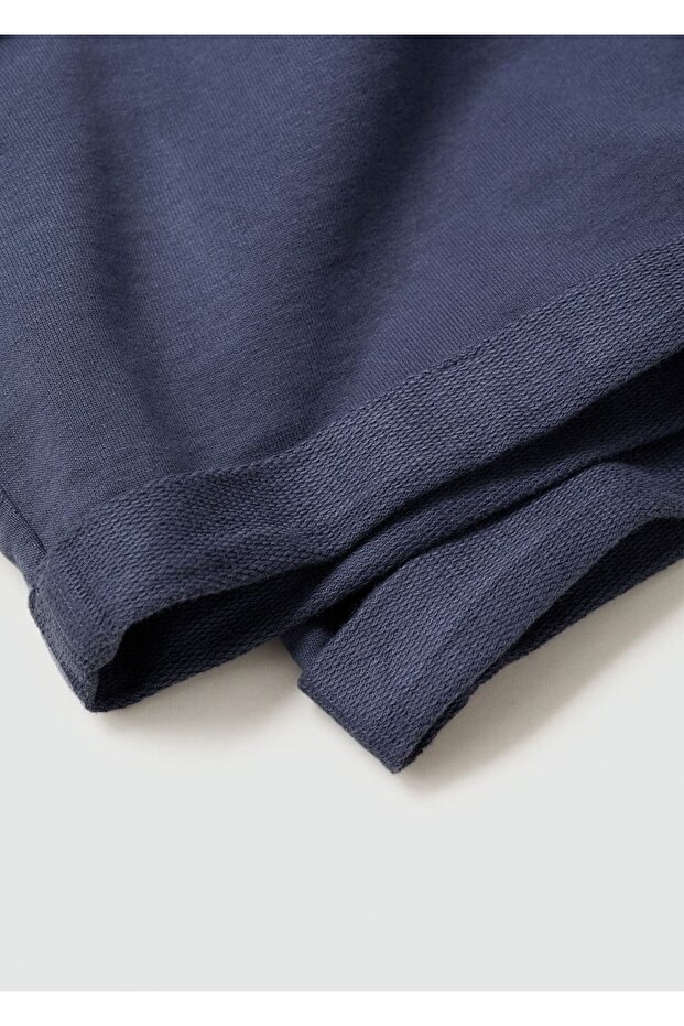 Beli elastik pamuklu bermuda şort - 6