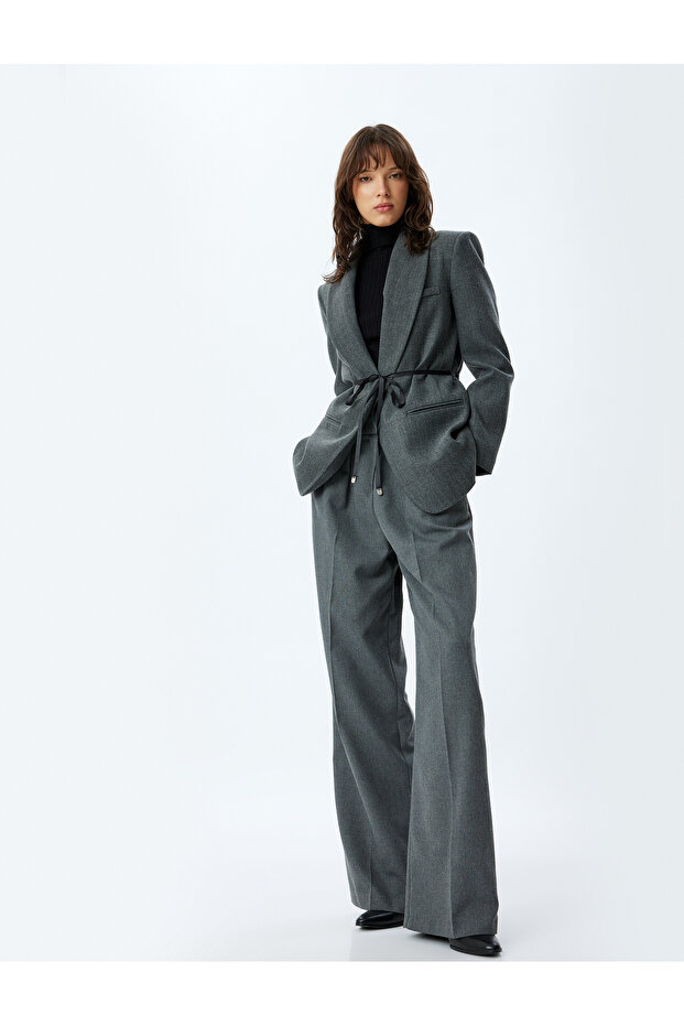 Blazer Jacket Double Breasted Bow Detailed Pocket