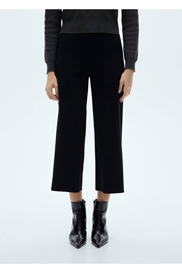 Gerade geschnittene, drapierte Hose - 1