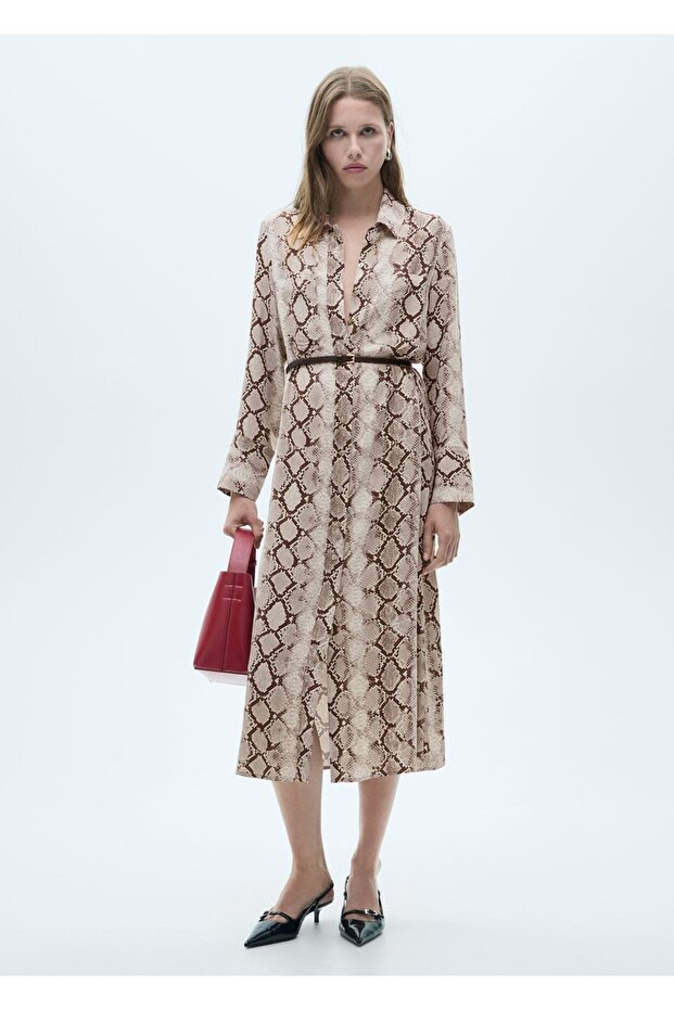 Hemdkleid mit Schlangenledermuster - 2