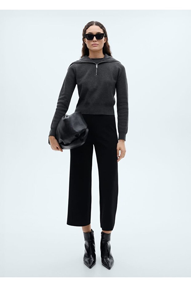 Gerade geschnittene, drapierte Hose - 2