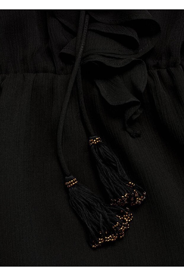 Fırfırlı kısa elbise - 5