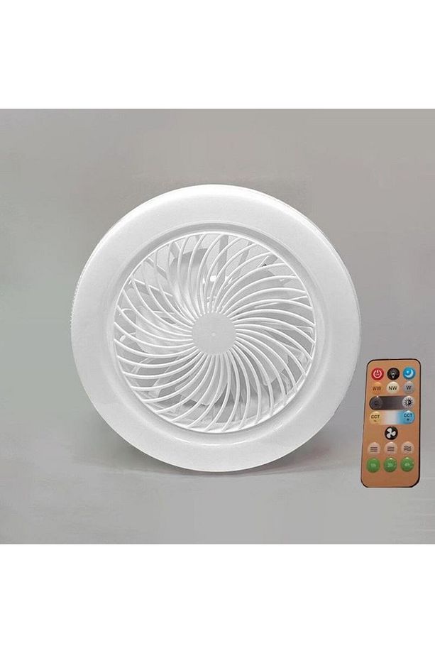3 Işık Modlu, Dimlenebilir, 3 Fan Hızlı, Kumandalı, Pervaneli, 42 Watt Çok Kaliteli Led Fan Ampul, - 8
