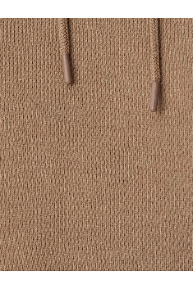 Şardonlu Pamuklu Basic Kapşonlu Sweatshirt - 6