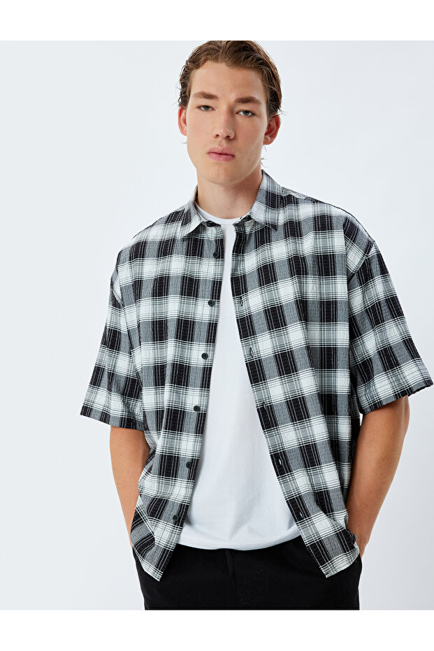Short Sleeve Shirt Print Cotton Blend