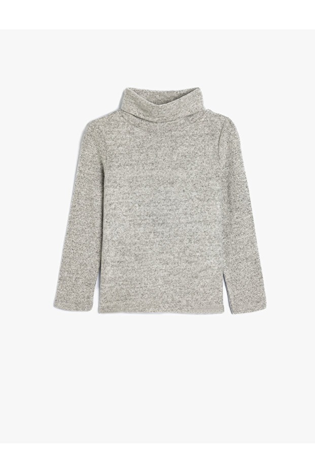 Basic Turtleneck T-Shirt Long Sleeve Viscose Fabric