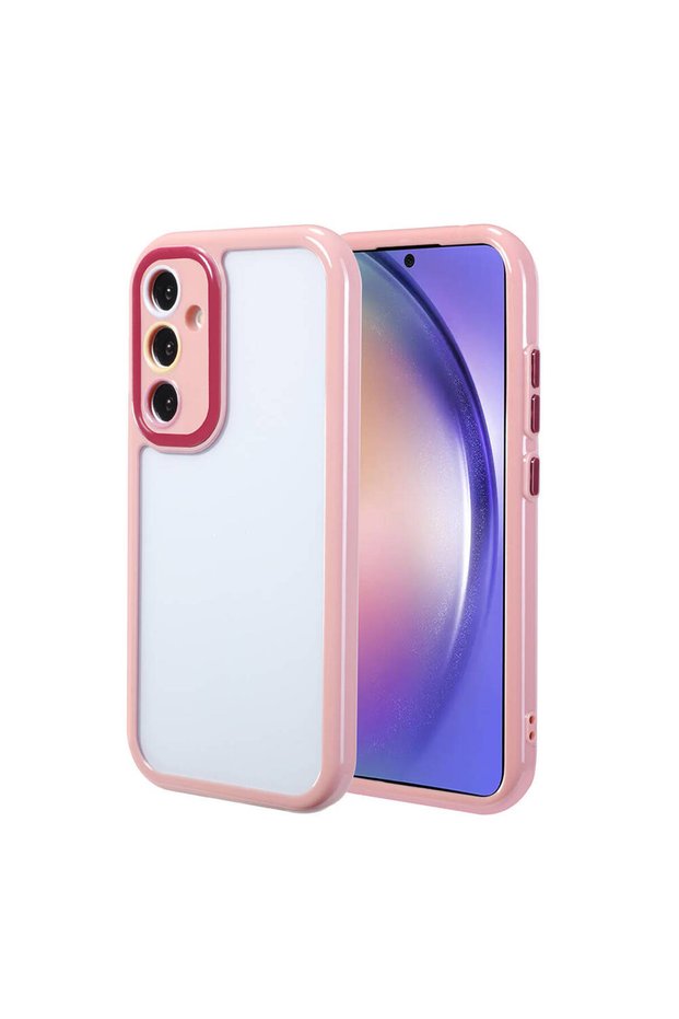 Galaxy A54 Case with Camera Protection Color Edge and Frame Design Zore Vitamin Cover-Damson