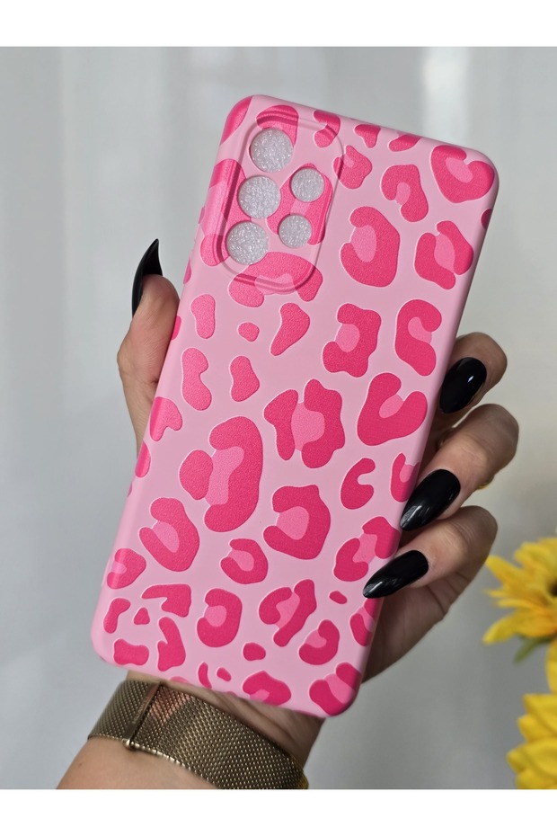 حافظة متوافقة مع هاتف سامسونج جالاكسي A32 مخملية داخلية بطباعة الفهد - 4