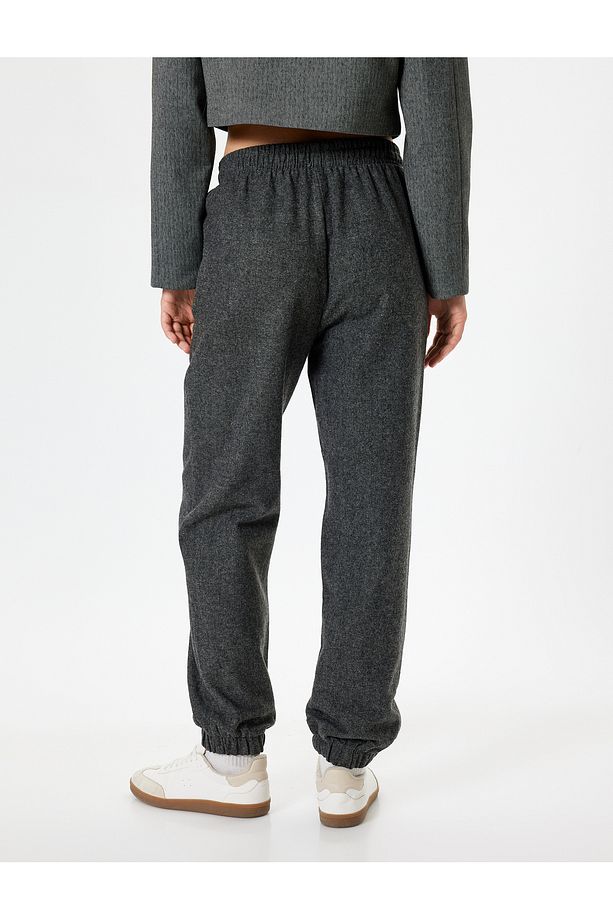 Jogger Pantolon Beli Bağcıklı Cep Detaylı Kırçıllı - 4