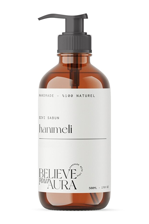 Natural Hand and Skin Liquid Soap with Honeysuckle Plant Extract - Vitamin E Aloe Vera Extract Shea Butter - 500 ml