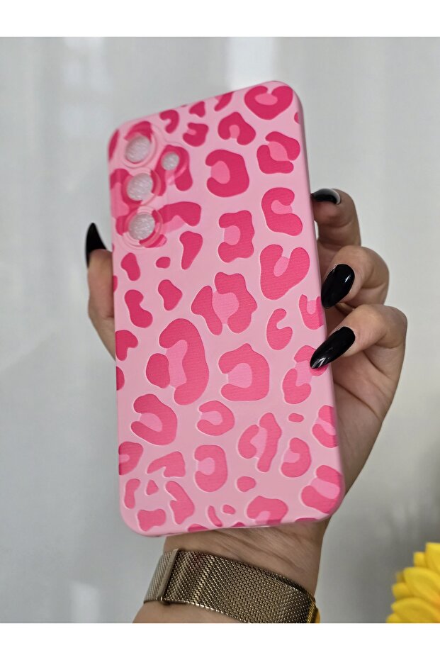 Samsung Galaxy A35 Compatible Velvet Inside Launch Leopard Printed Case - 5