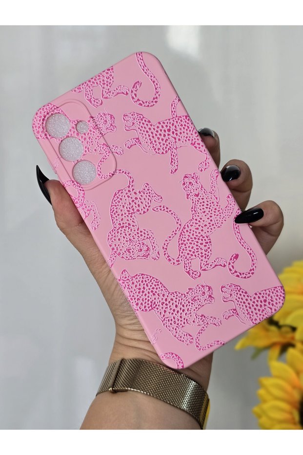 Samsung Galaxy A34 Compatible Velvet Inside Launch Leopard Printed Case