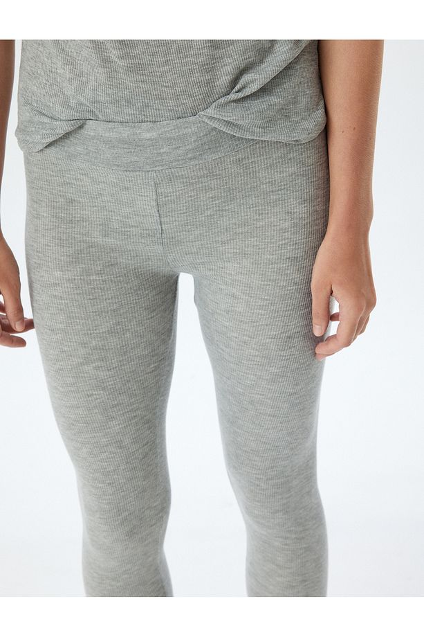 Pijama Altı Fitilli Örme Jogger Standart Bel - 5