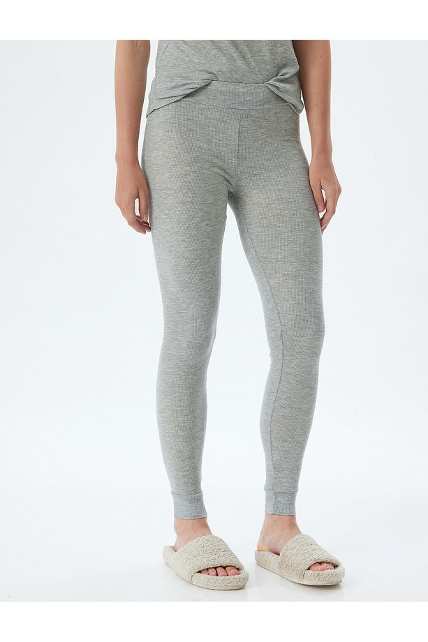 Pijama Altı Fitilli Örme Jogger Standart Bel - 3